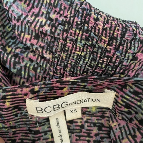 BCBGeneration Multicolored Smocked Waist Dress XS - Picture 6 of 8